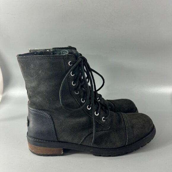 UGG 1095131 Kilmer II Combat Boot Lace-Up Black Leather Water Resistant, USA 9 - Picture 2 of 13